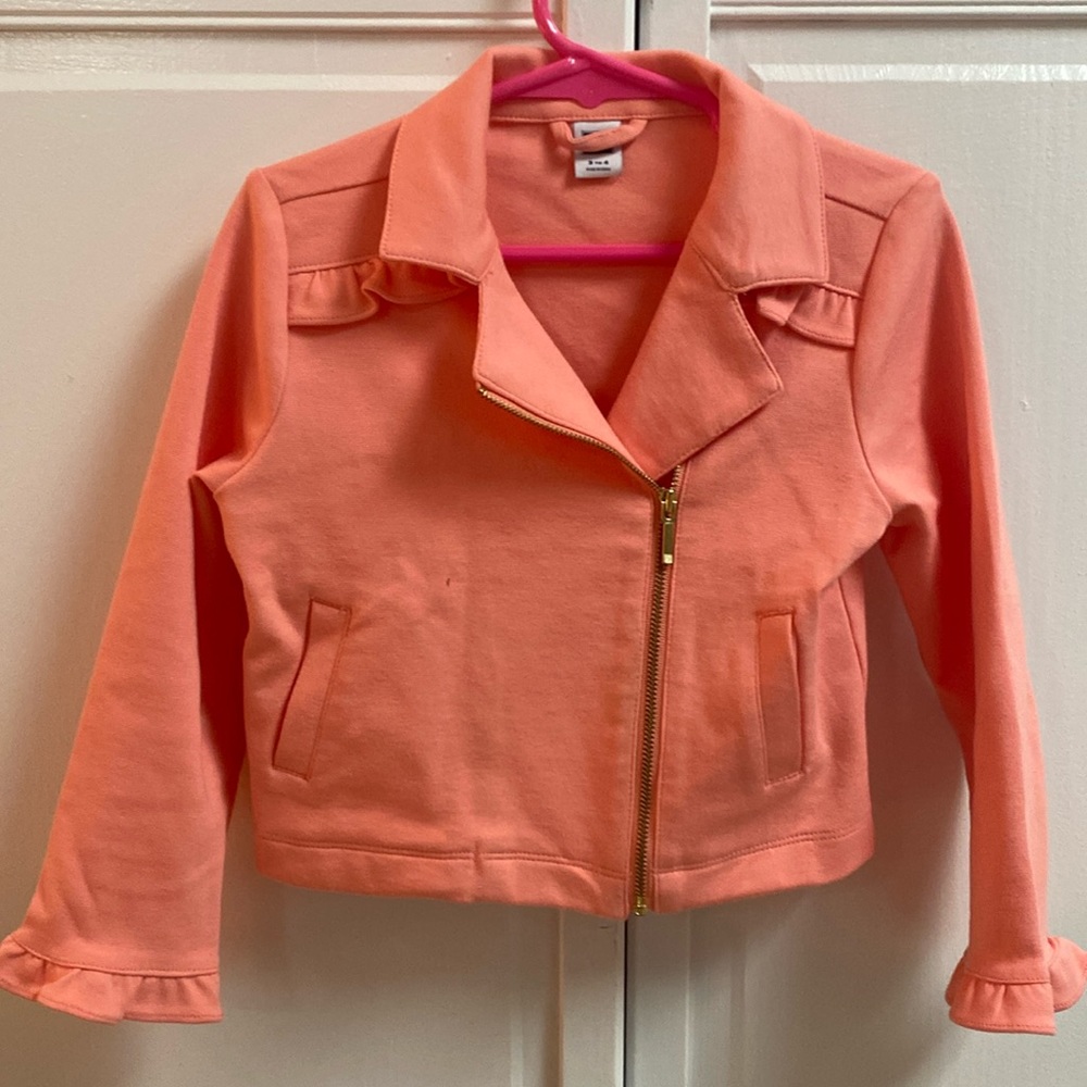 Janie and Jack Kids Size 3 to 4 Peach Moto Jacket